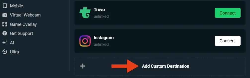 custom destination