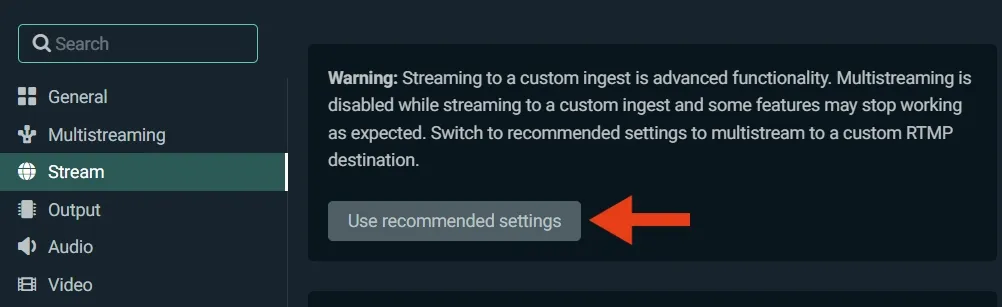 recommended settings