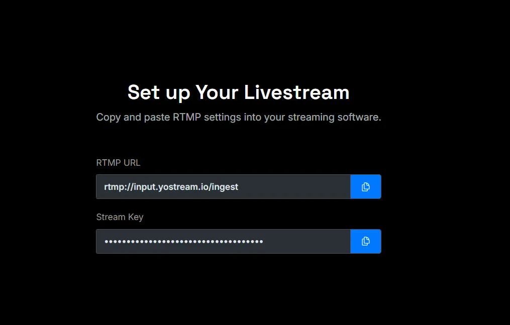 rtmp url and stream key