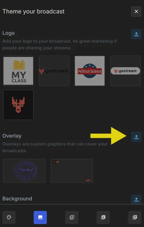 upload overlay