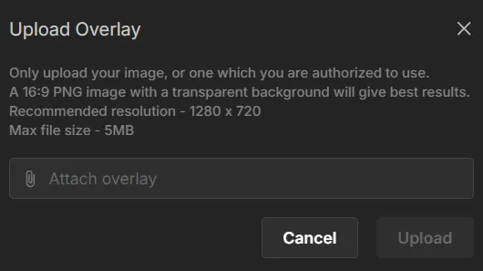 upload overlay yostream