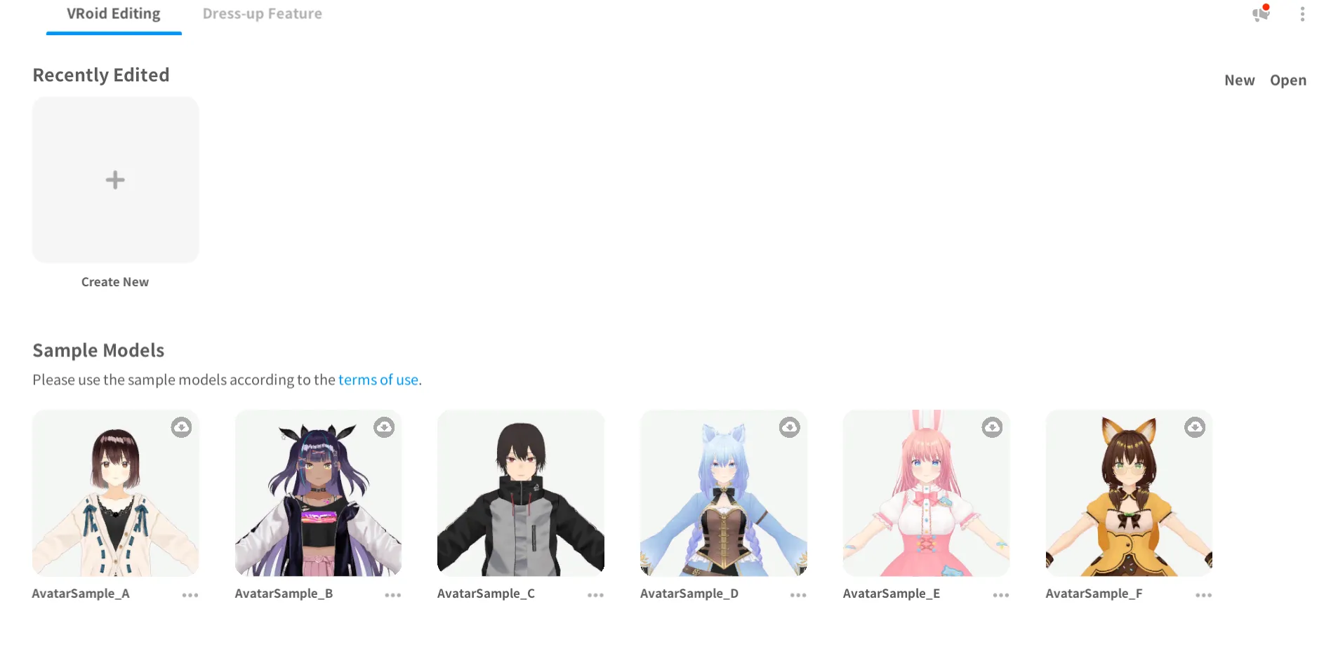vroid studio open