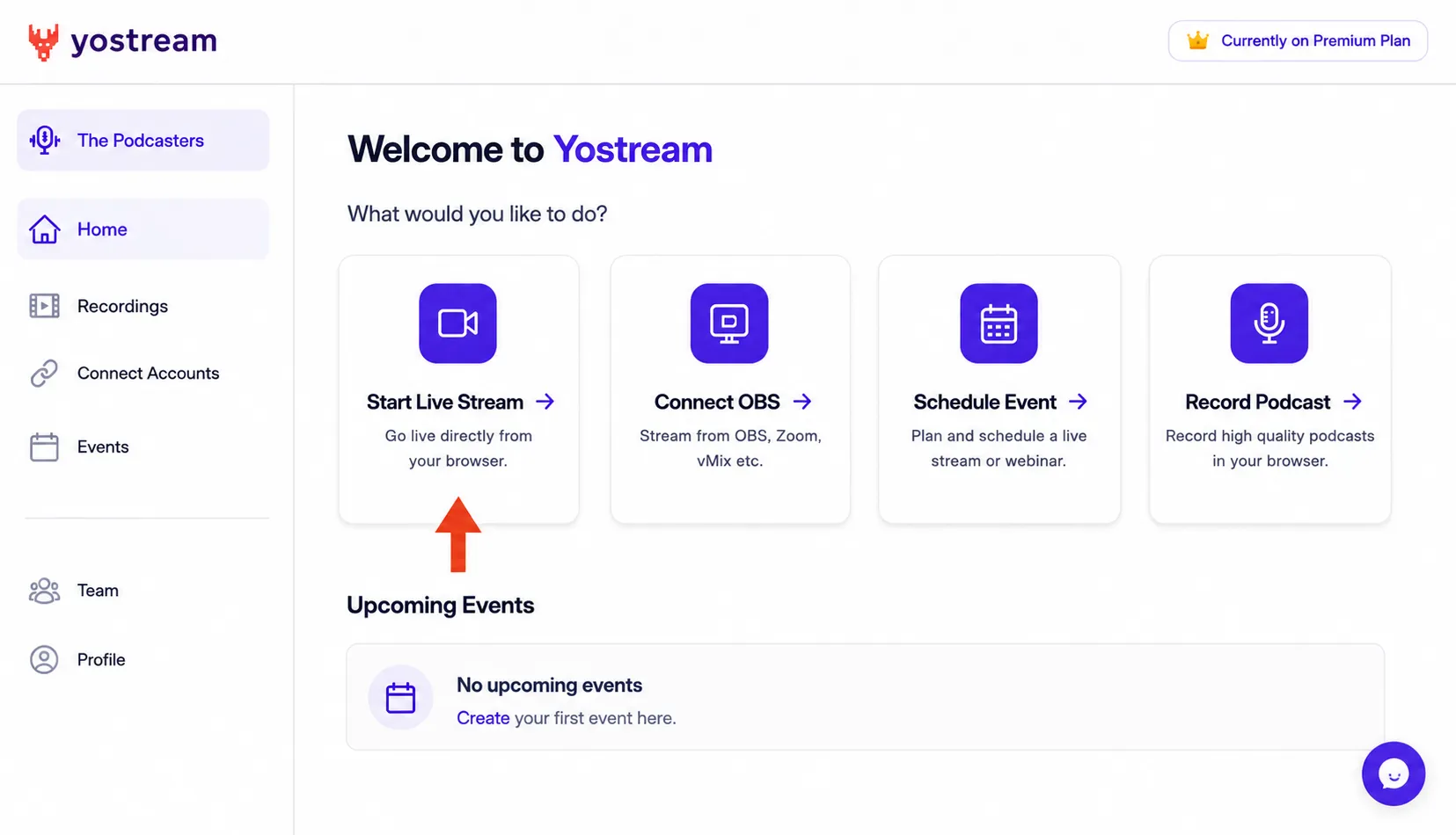 yostream dashboard